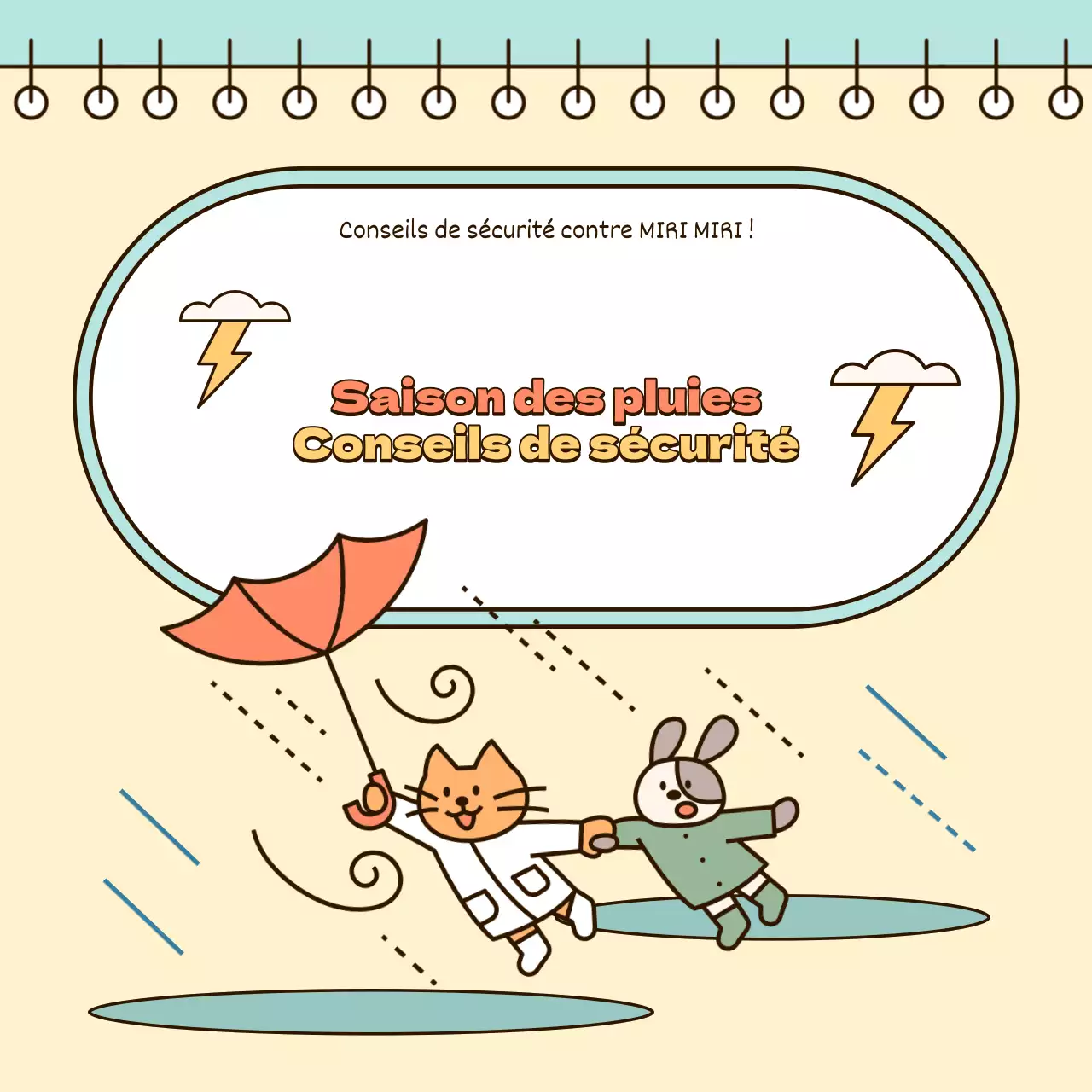 Conseils de sécurité pour la saison des pluies dans cette jolie ville jaune et bleu clair