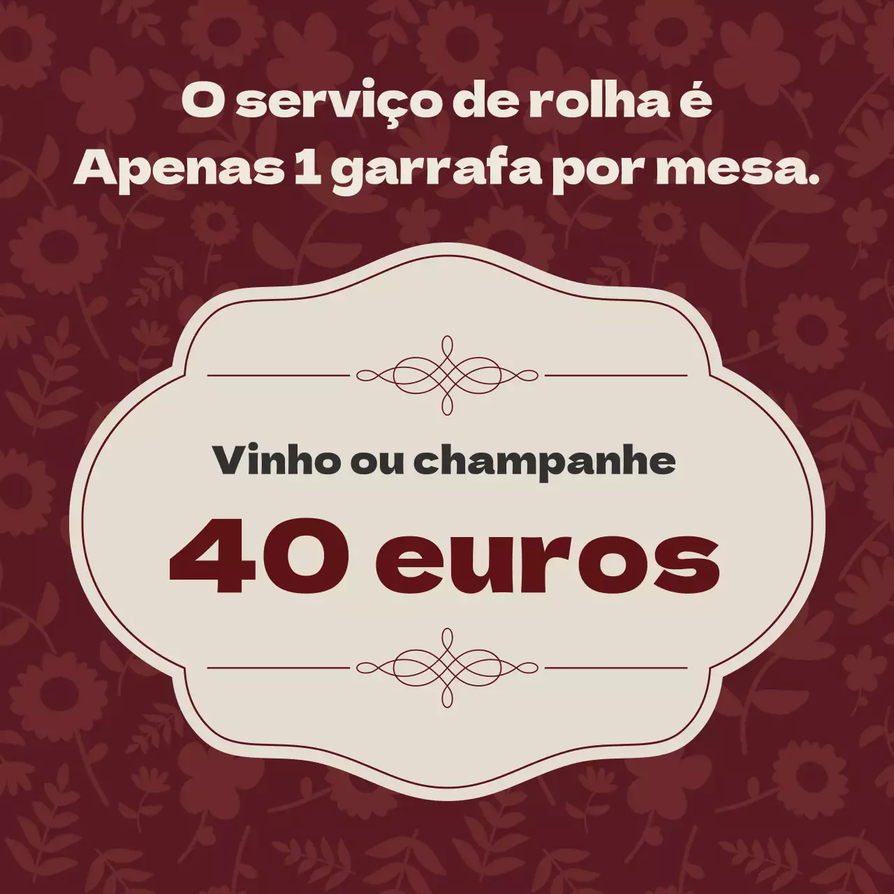Anúncio de serviço vintage em caligrafia vermelha