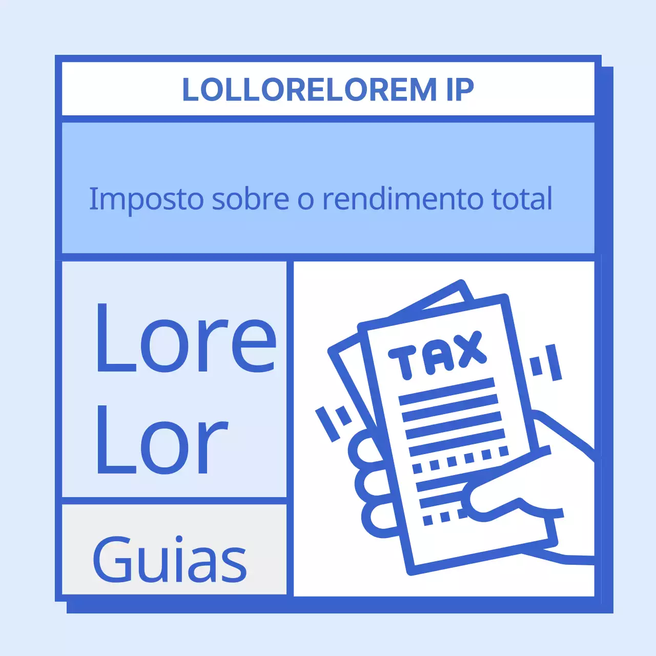 Instruções de pagamento da declaração de imposto simples azul e azul claro