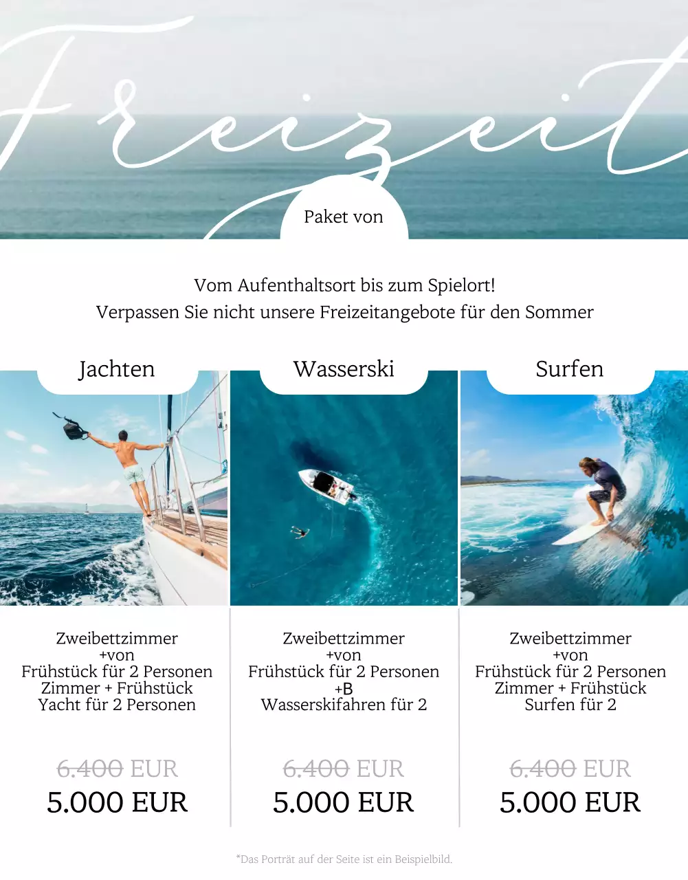 Einfache Hotel-Sommerwerbung in Schwarz und Weiß