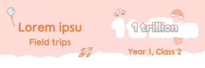 Pink and white elementary school field trip group announcements