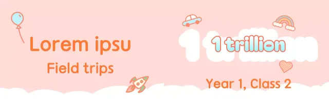 Pink and white elementary school field trip group announcements