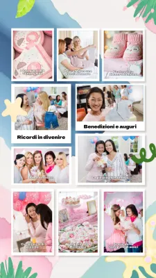 Pannello per collage di foto per baby shower semplice e blu