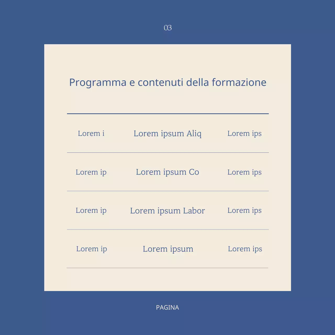 Informazioni sul corso di formazione per interpreti culturali semplici in blu navy e avorio