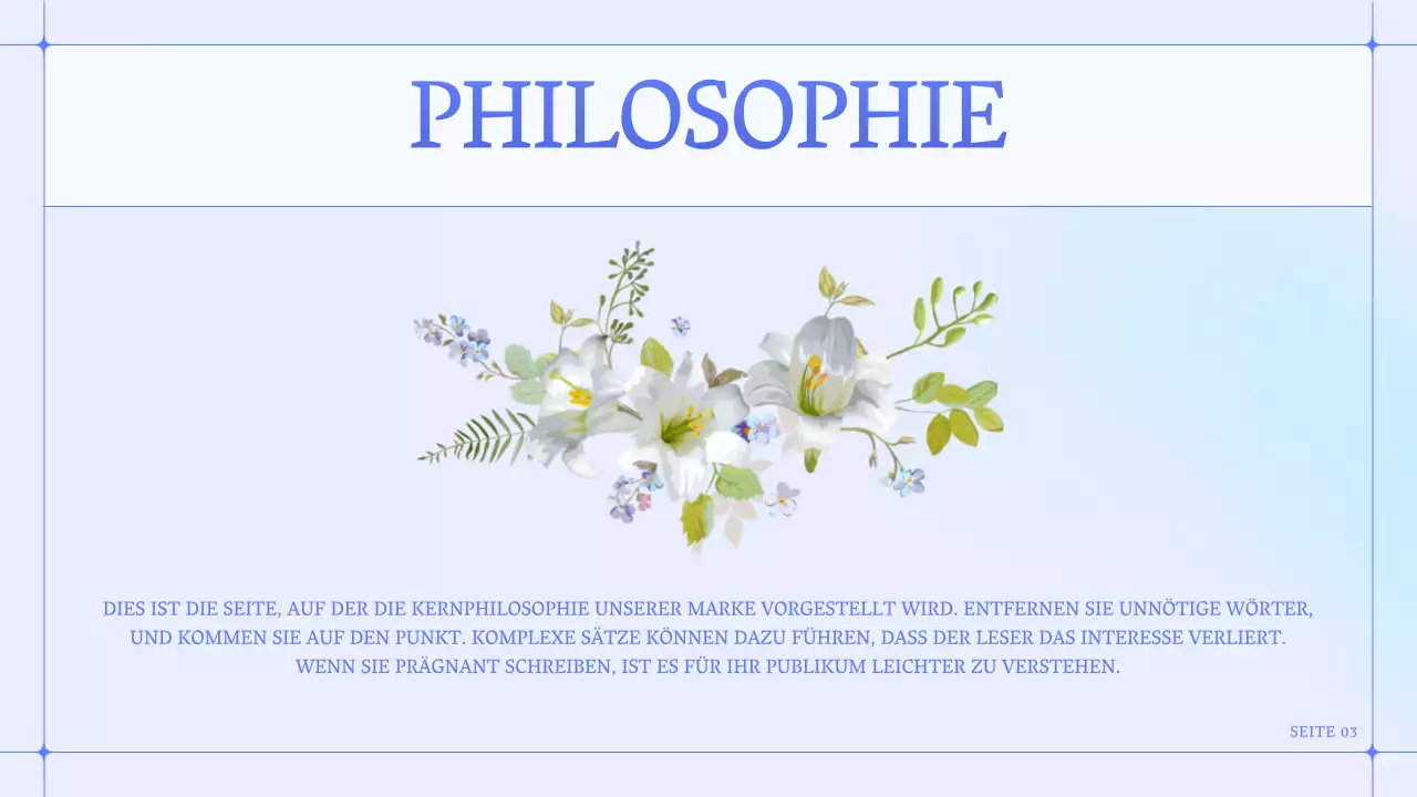 Ein einfaches blaues und lila Blumengeschäft für ein kleines Unternehmen