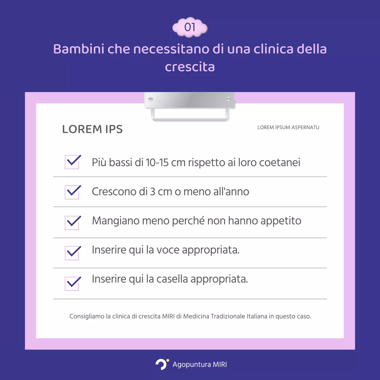 Promuovere una clinica per la crescita in altezza di colore viola e rosa, coccoloso