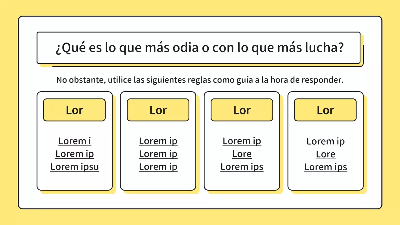 Amarillo, carta de presentación de pregunta minimalista