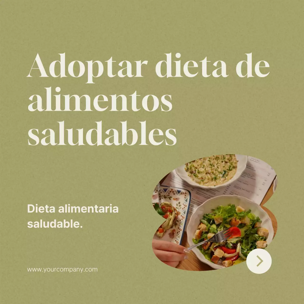 Verde y Beige Moderno Consejos de dieta de alimentos saludables