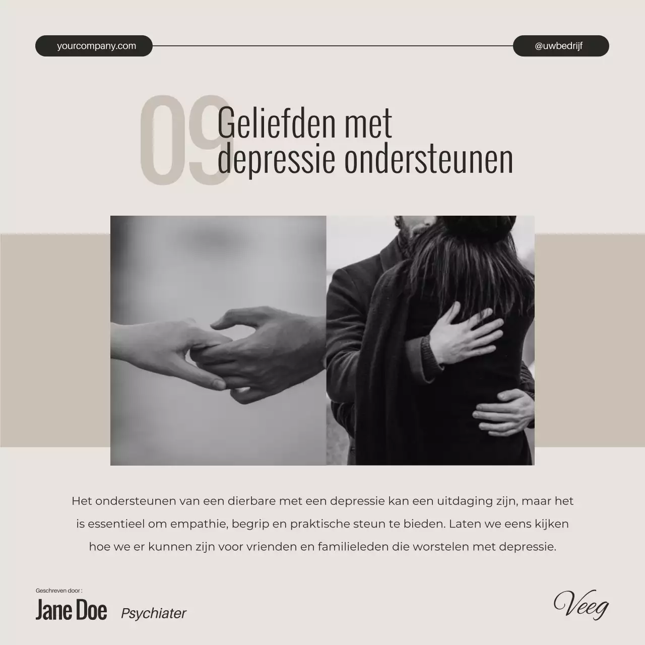 Ivory zwart-wit Minimal Mental Health Depression Unveiled Campagne