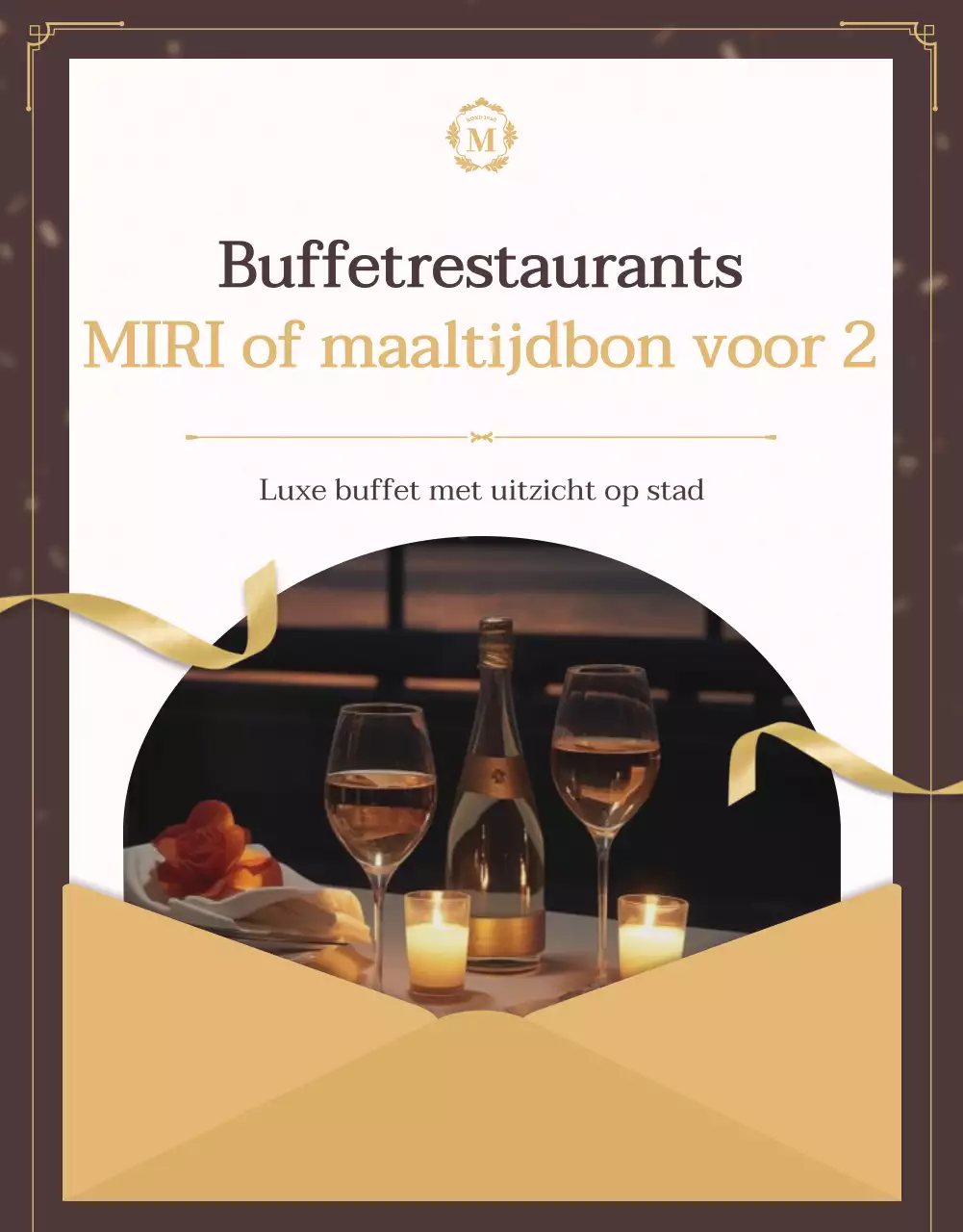 Promoot een maaltijdbon voor een luxe buffetrestaurant in bruin en goud