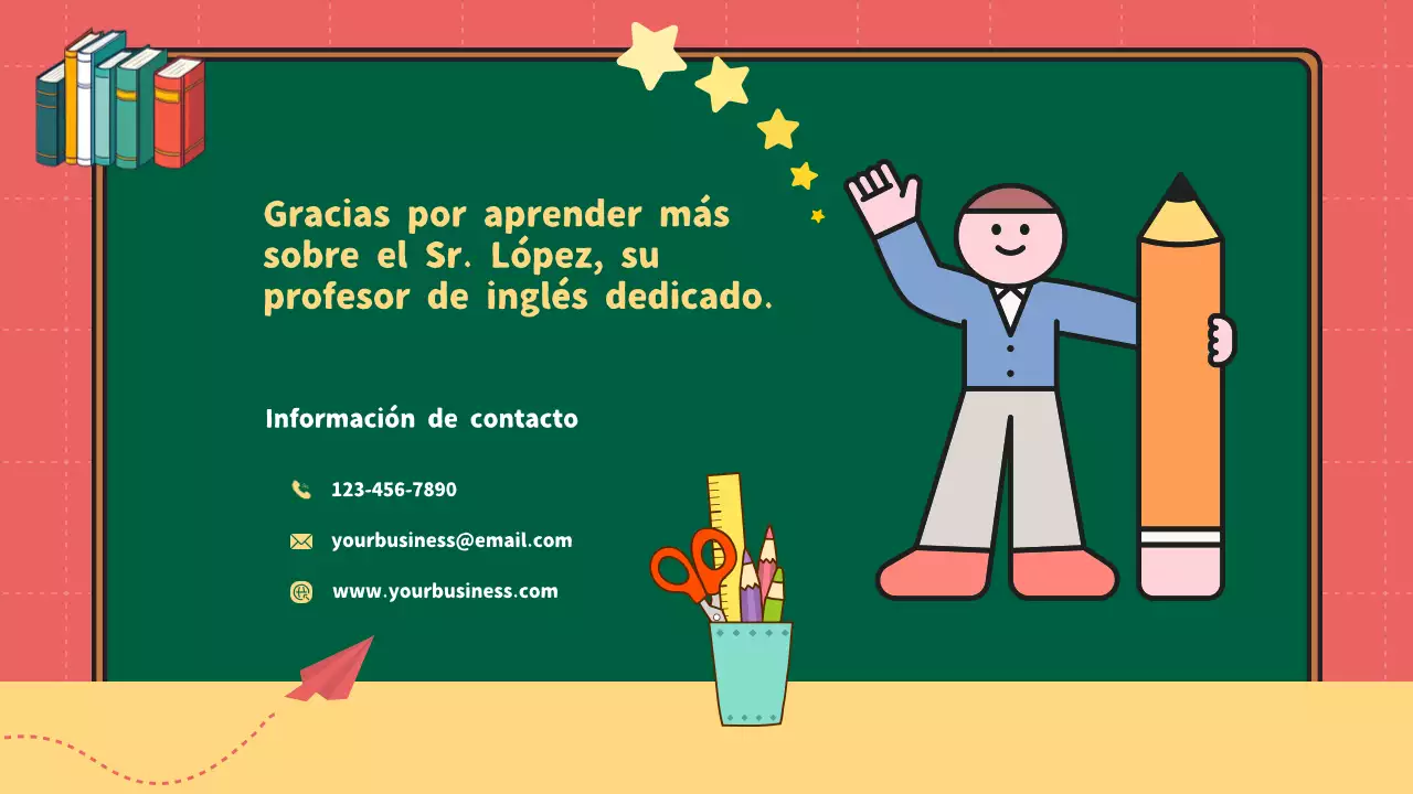 Rojo y amarillo Material moderno para la clase de introducción del profesor