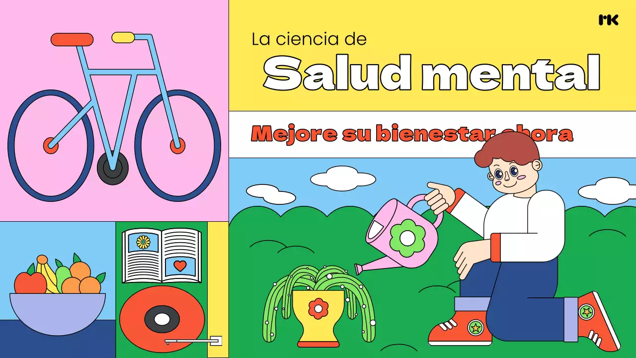 Consejos de salud mental en amarillo y verde