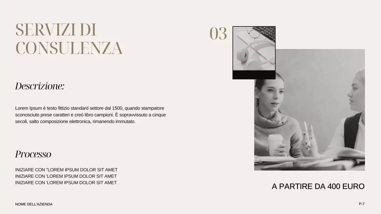 Avorio Khaki Nero Moderno Elegante Introduzione dell'azienda