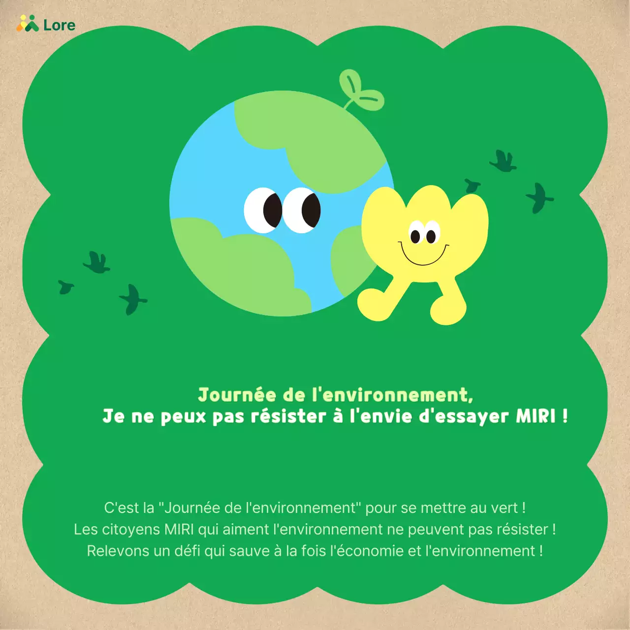 Promouvoir une jolie campagne beige et verte pour la Journée de la Terre