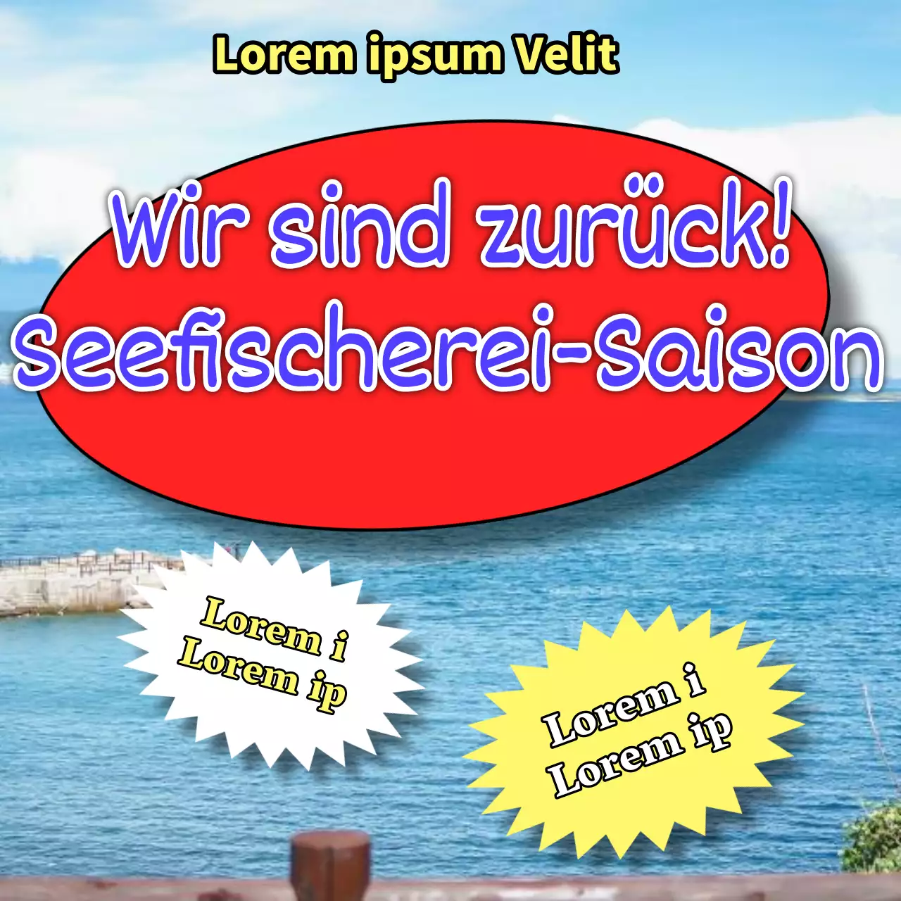 Förderung der blau-gelben, ekelerregenden Meeresfischerei