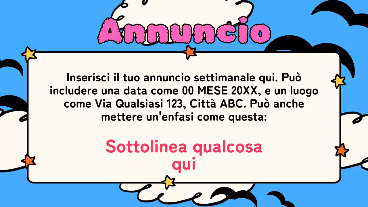 Piano di classe per l'animazione Skyblue