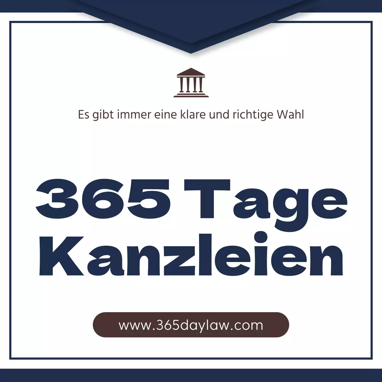 Ein einfacher Kanzleiposten in Marineblau und Braun