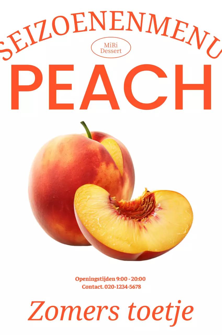 Franse perzik nieuw menu bewegwijzering