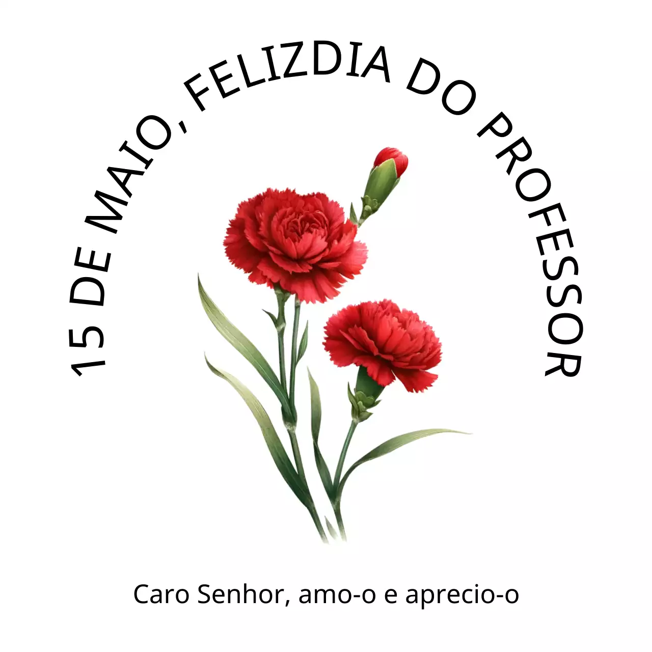 Uma simples nota de agradecimento para o Dia do Professor em vermelho e preto