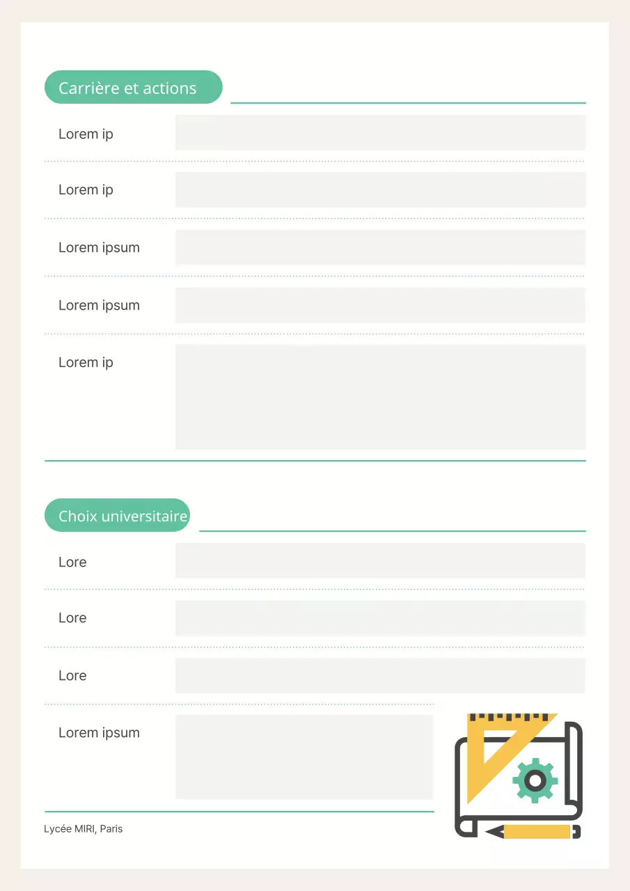Joli agenda scolaire jaune et menthe