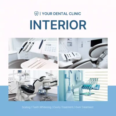 Blue Modern Dental Advertisement Social Media Post