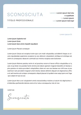 Lettera di presentazione semplice blu indaco