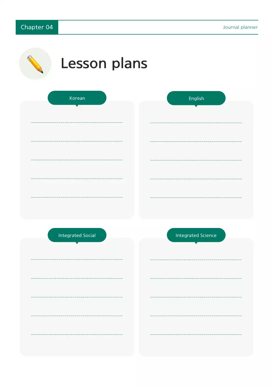 Sổ kế hoạch học sinh đơn giản màu xanh lá cây