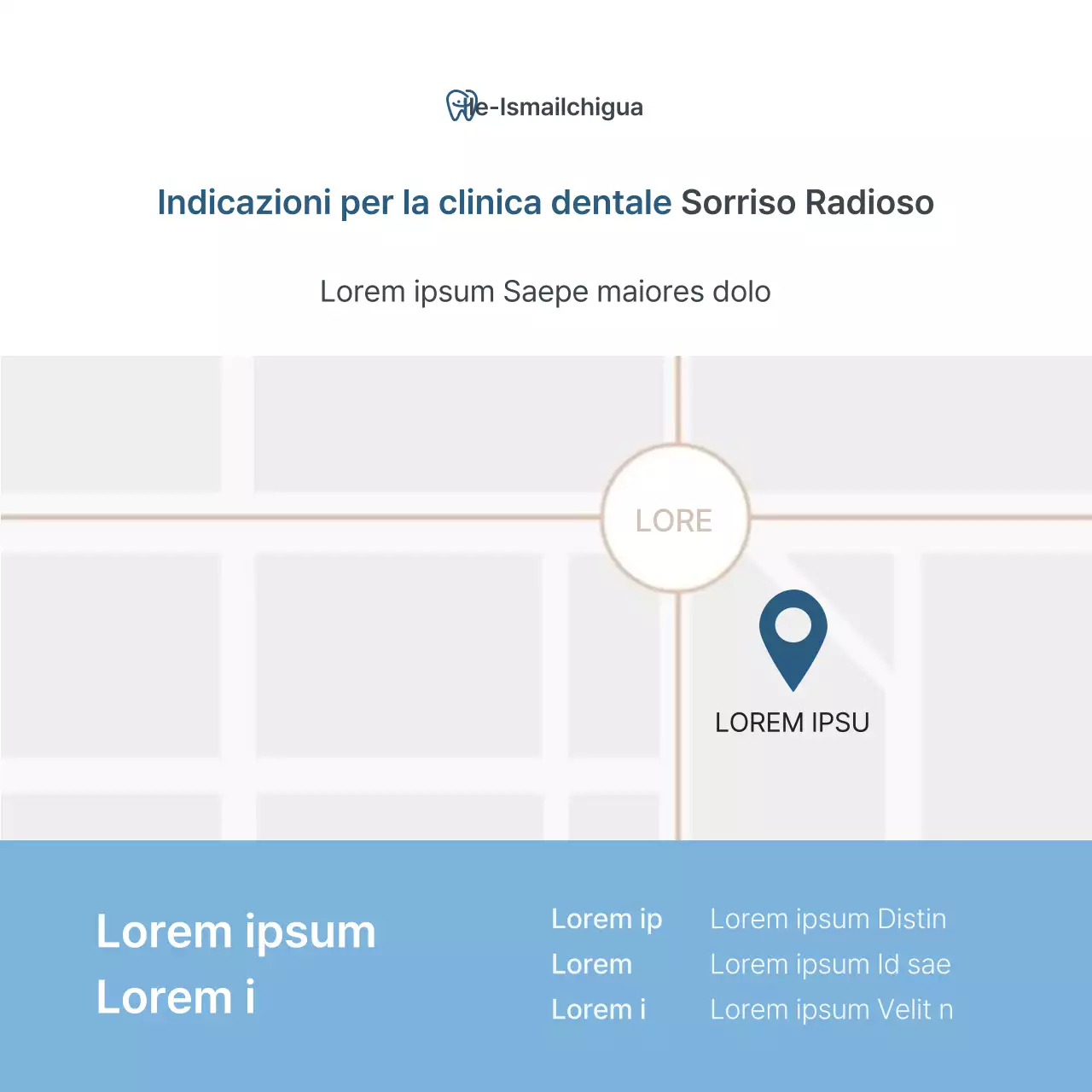 Un semplice kit di social media per il marketing dello studio dentistico, di colore bianco e azzurro, per promuovere lo studio.