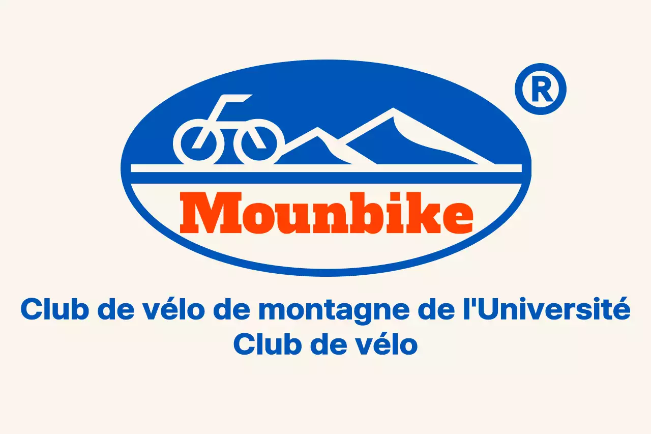 Club de vélo de montagne avec un logo simple avec des montagnes et des vélos
