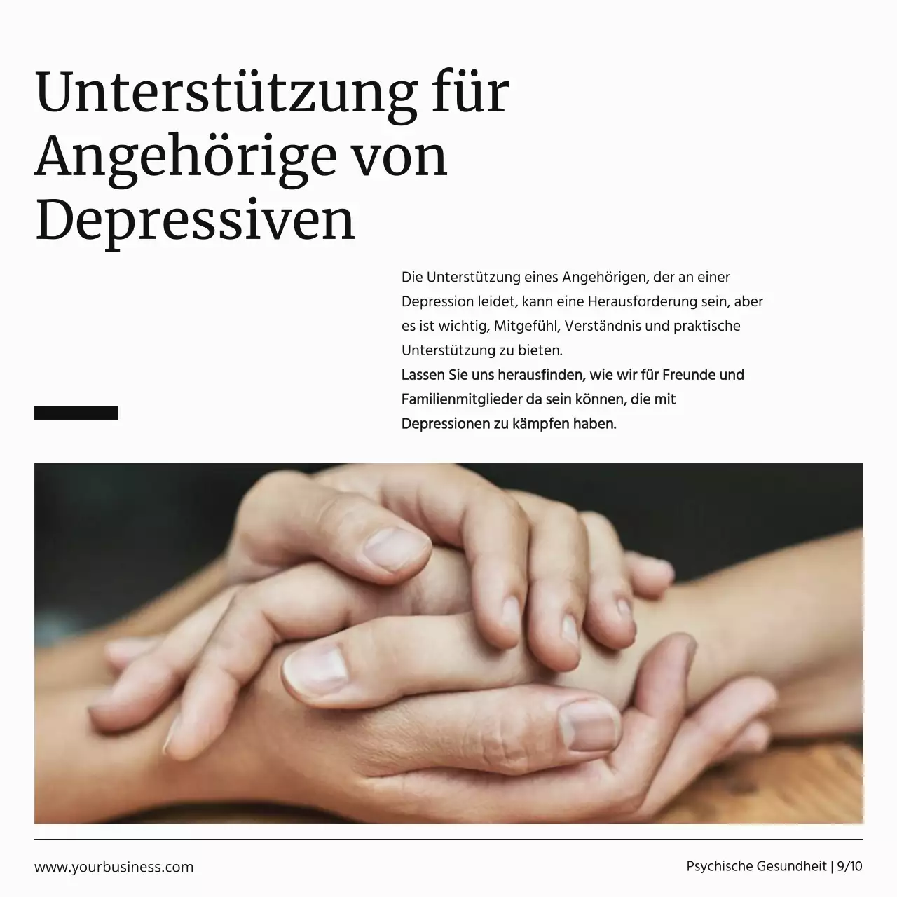 Schwarz-weiße Minimalwerbung für die Kampagne zur psychischen Gesundheit