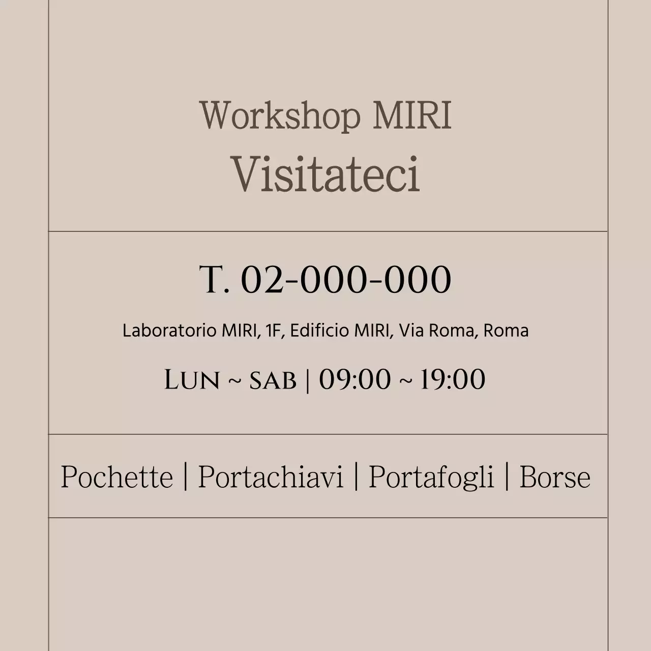 Promuovete il vostro marchio di officina semplice e marrone
