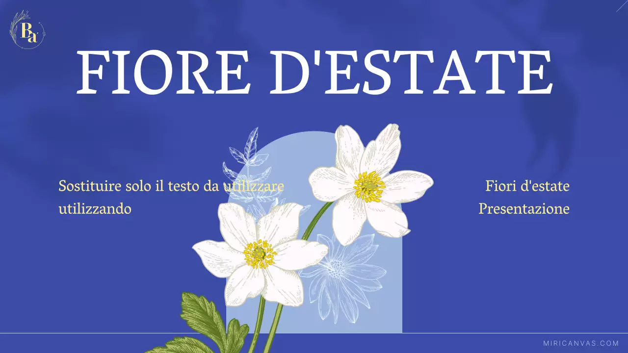 Lussuosi fiori estivi in blu e azzurro Brief del marchio per piccole imprese