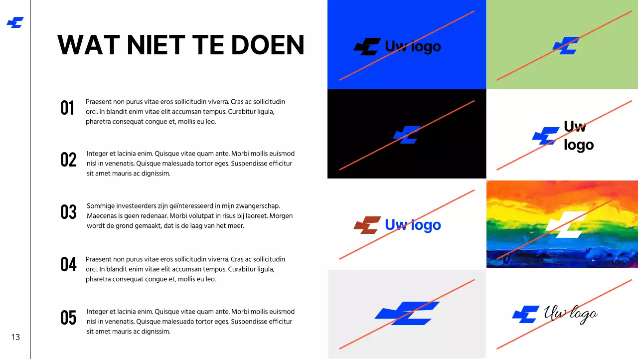 Wit Blauw Vet Cool Tone Schoon Merkidentiteit Richtlijnen Instructies