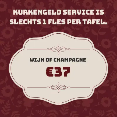 Vintage rood gekalligrafeerde dienstaankondiging