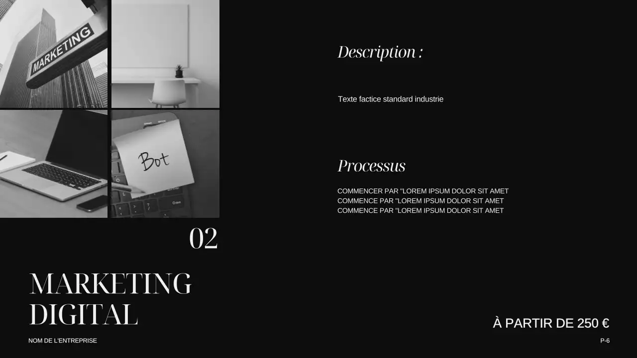 Ivory Khaki Black Modern Elegant Présentation de l'entreprise