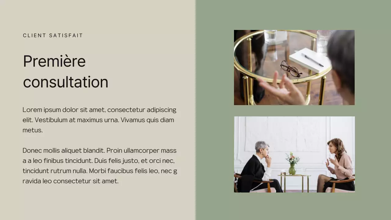 Proposition de psychologue moderne kaki et beige