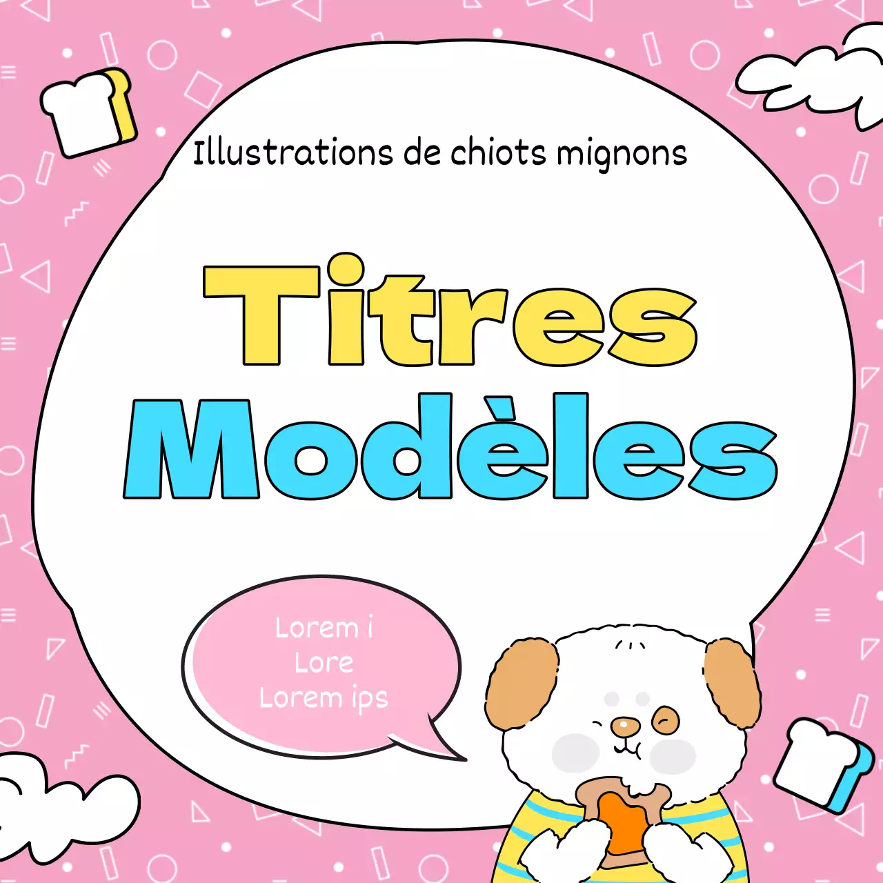 Mignonne couverture de cadre de titre en orange et rose