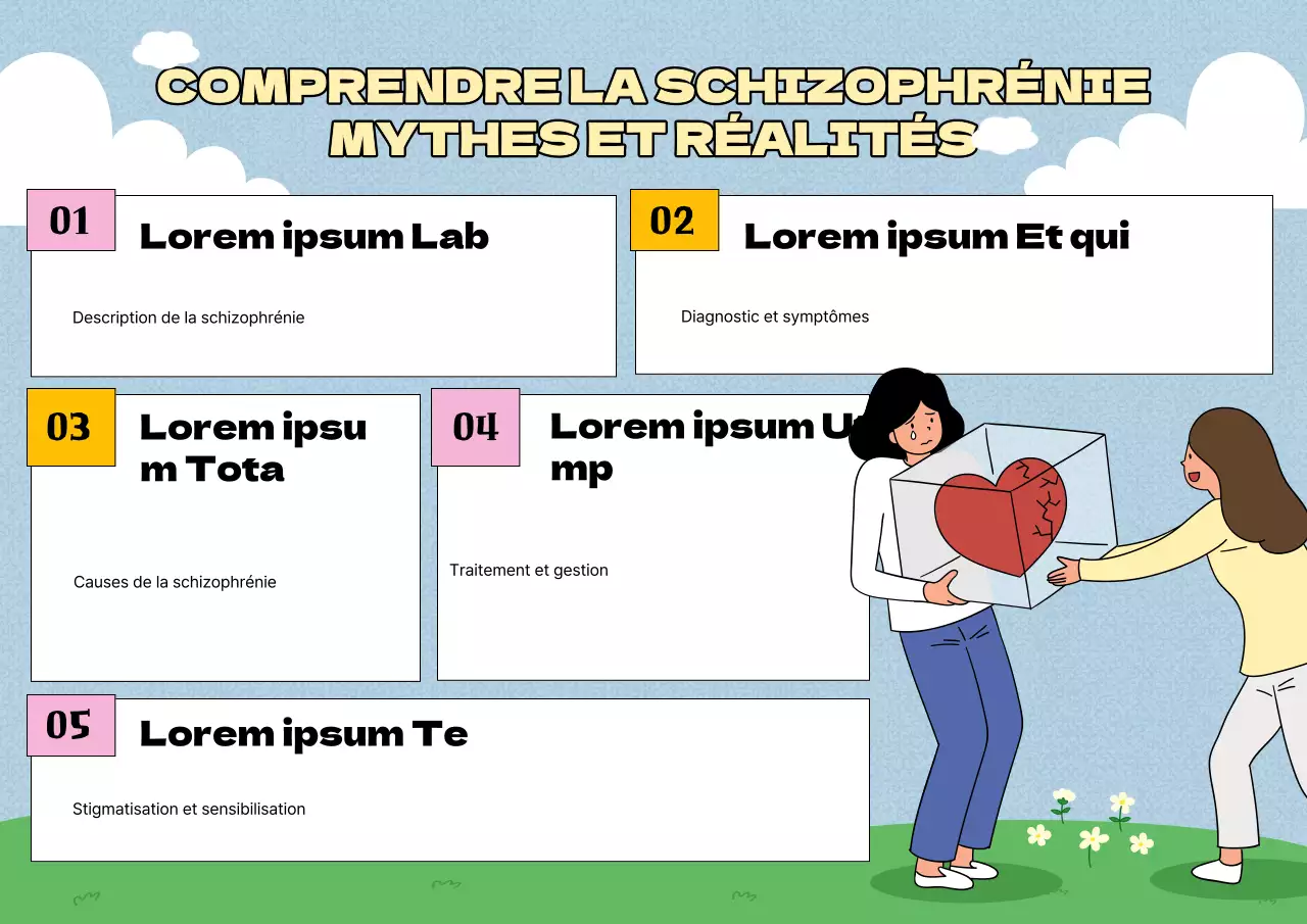 Flyer bleu blanc vert naturel sur la santé mentale