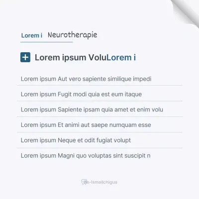 Eine einfache Zahnarztpraxis in Weiß und Hellblau zur Werbung für die Praxis Q&APromotion der Praxis