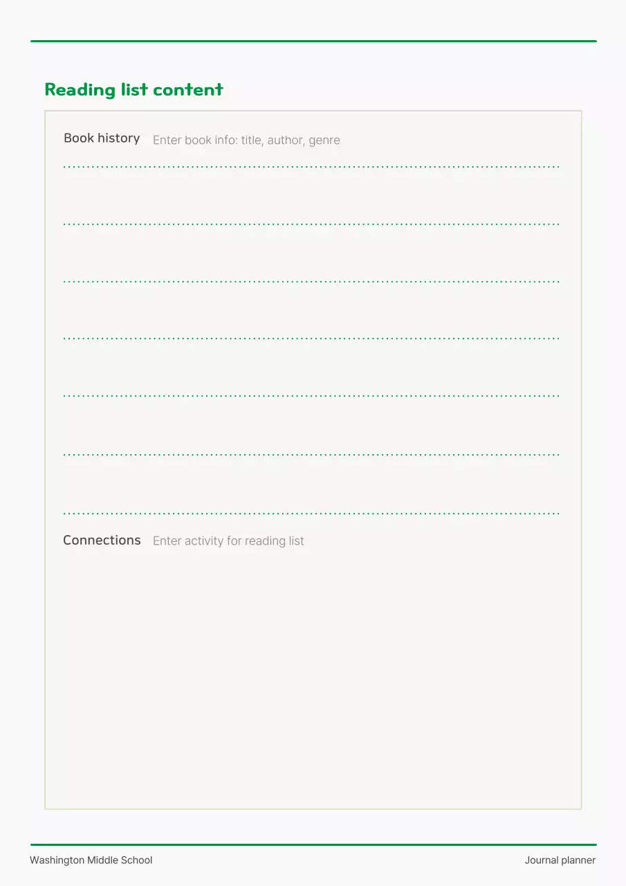 Kế hoạch trường học đơn giản màu xanh lá cây