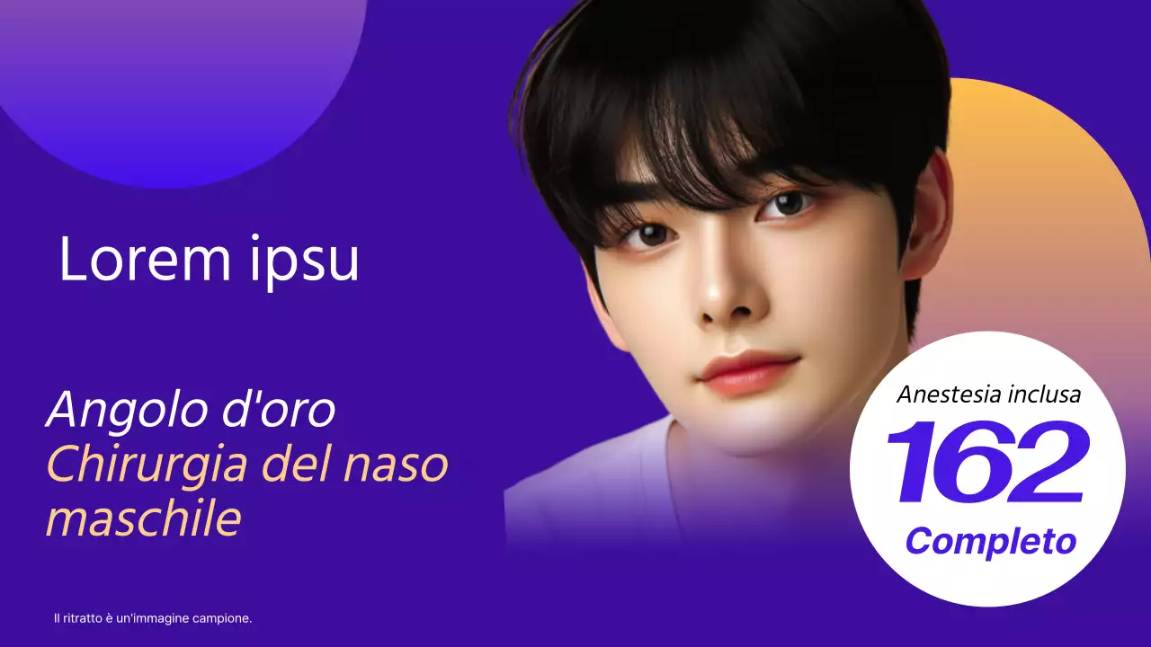 Promozione minimalista a stampo in blu e giallo