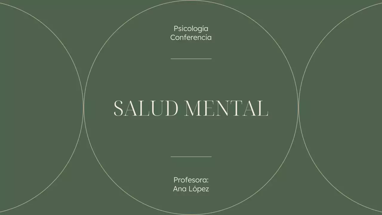 Elegante material para conferencias sobre salud mental en verde y beige