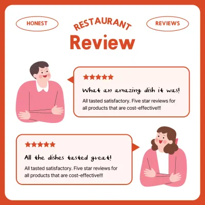 Orange Simple Restaurant Review Social Media Post