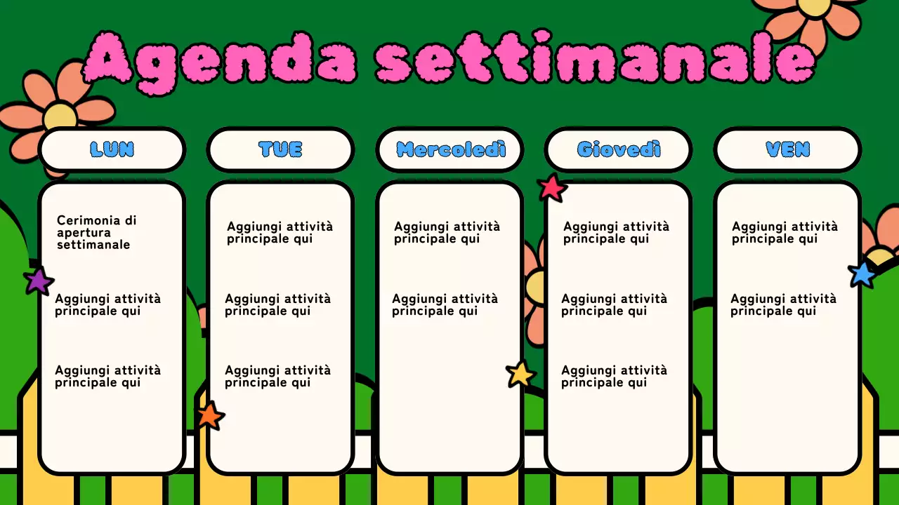 Piano di classe per l'animazione Skyblue