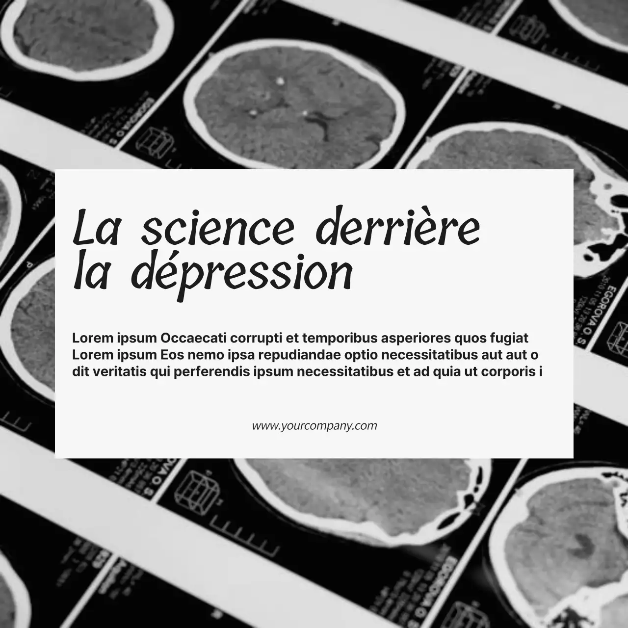 Promotion d'un blog sur les soins mentaux en noir et blanc