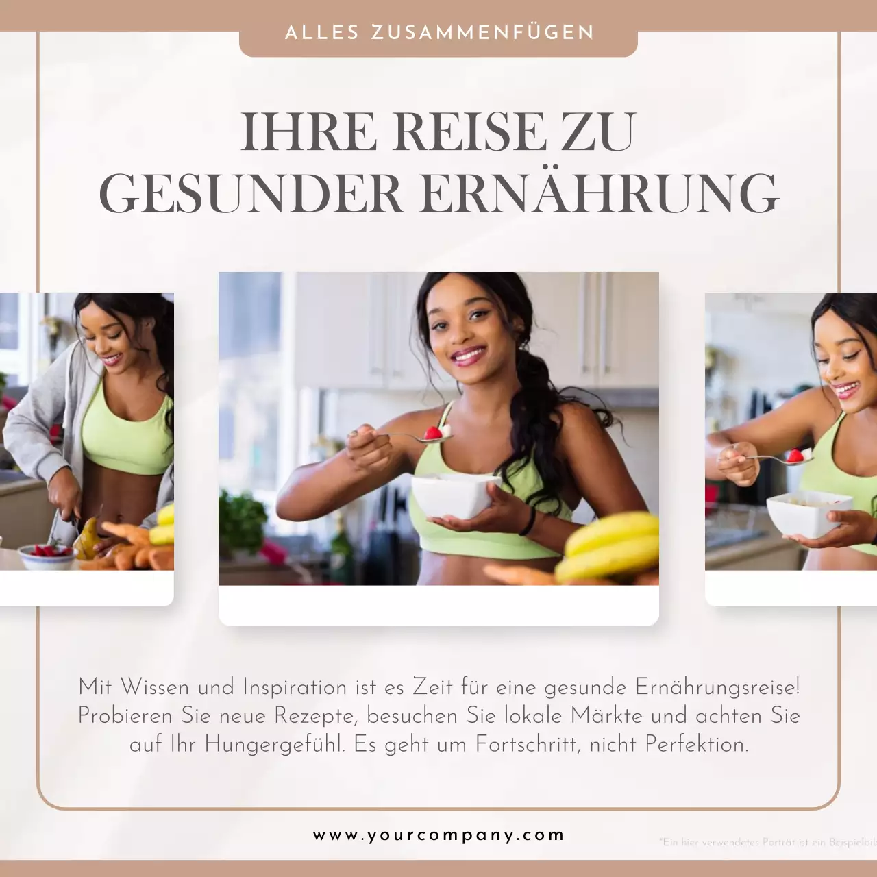 Beige Weiß Grau Natürlich Einfach Minimal Gesund Essen Selbst-Wachstum