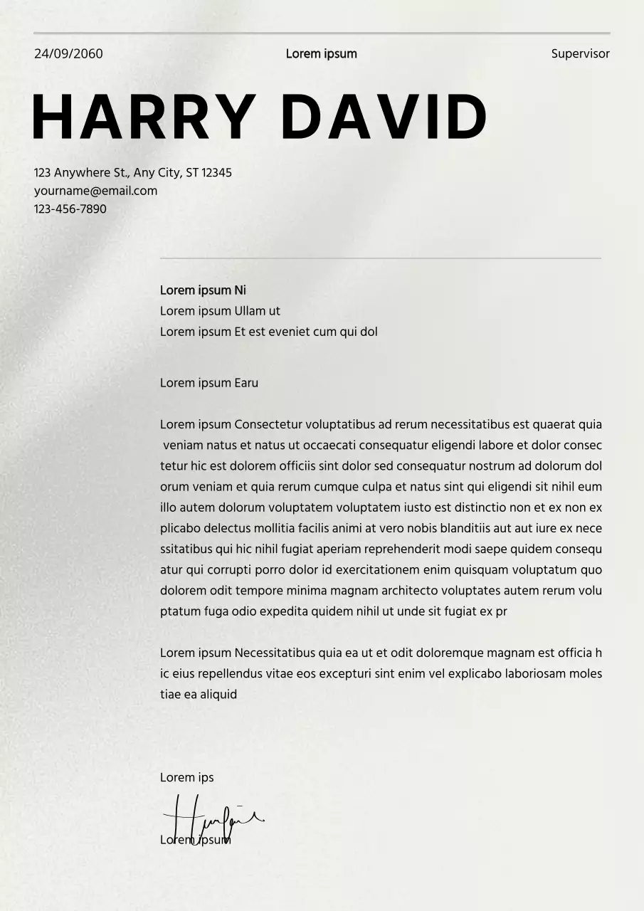 Ivory Minimal Personal Resume Recrutamento Carta de Apresentação