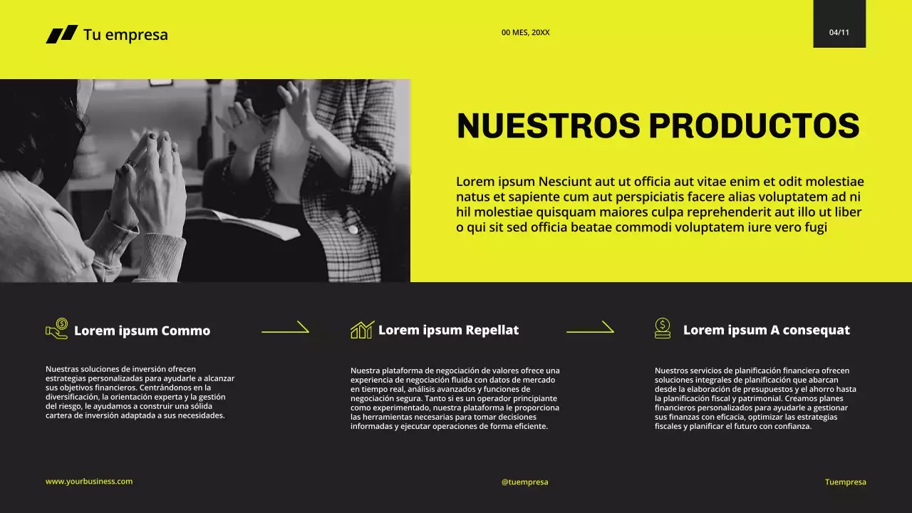 Amarillo Negro Minimal Moderno Perfil de Empresa para Presentación de Empresa