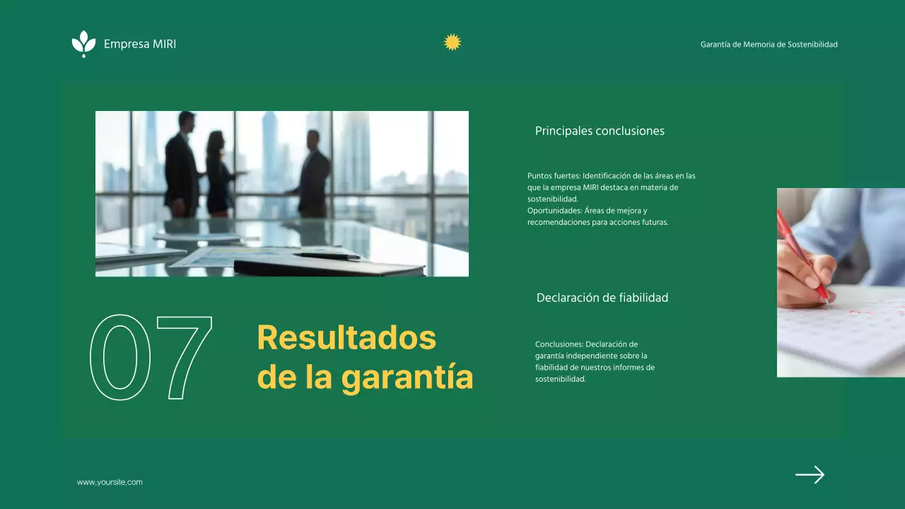 Informe de garantía de sostenibilidad de la empresa Green Minimalist