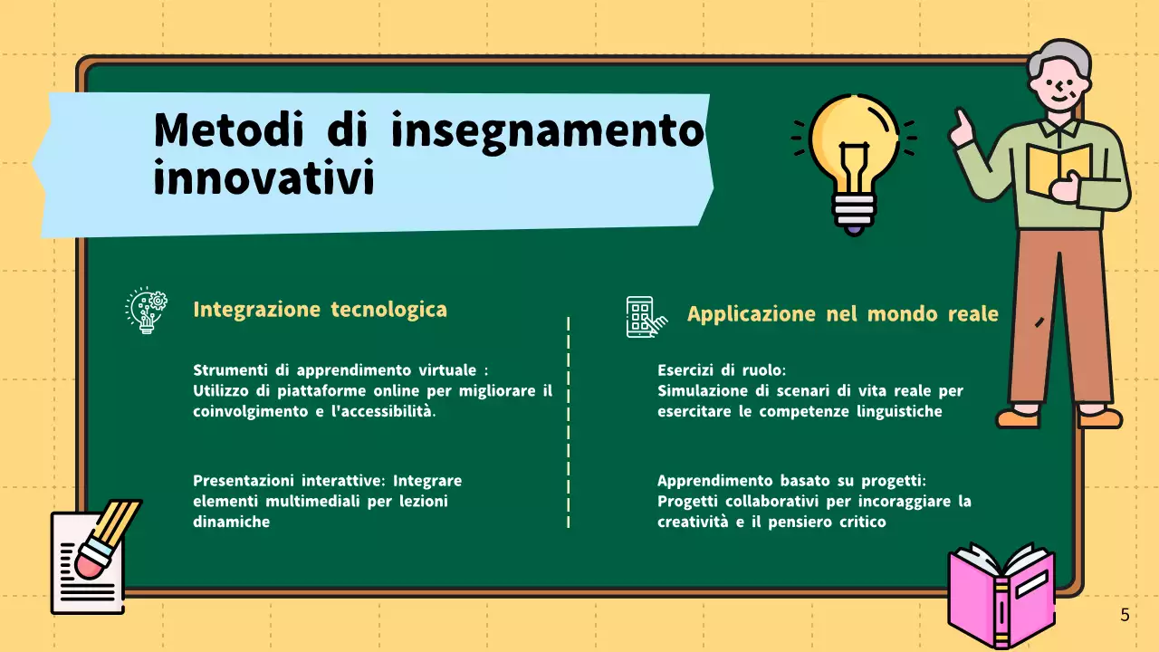 Rosso e giallo Materiale didattico di introduzione per insegnanti moderni
